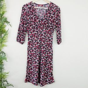 Boden Dress 3/4 Sleeve Floral Tulip Print Knee 6